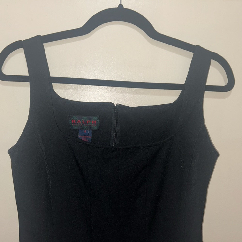 90s Vintage Ralph Lauren Black Scuba/Bandage dress